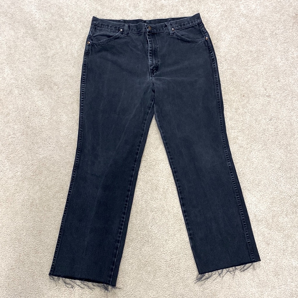Black Wrangler Cowboy-Cut Jeans